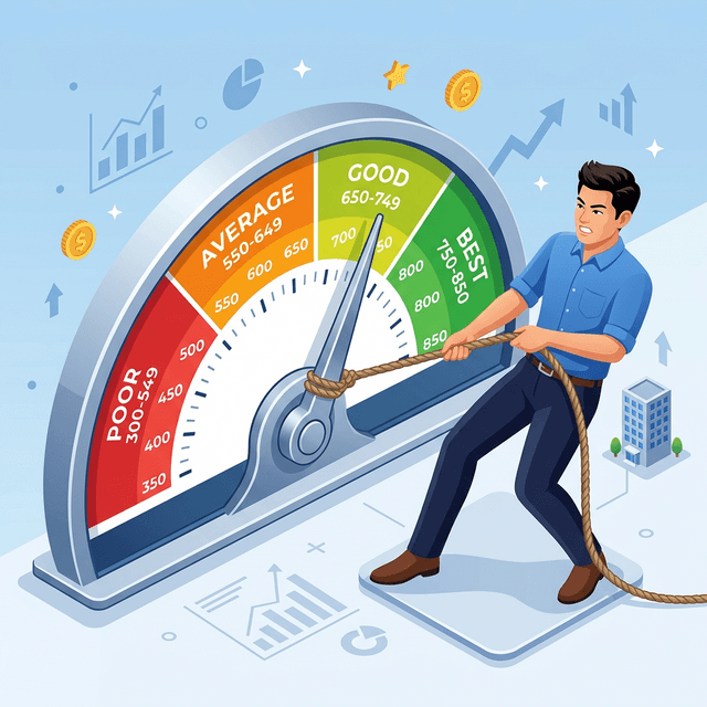 Credit Score Recovery - Person pulling up Credit Report Credit Expert score from poor to excellent